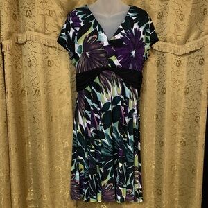 Dress Barn Multicolor Floral Midi Dress